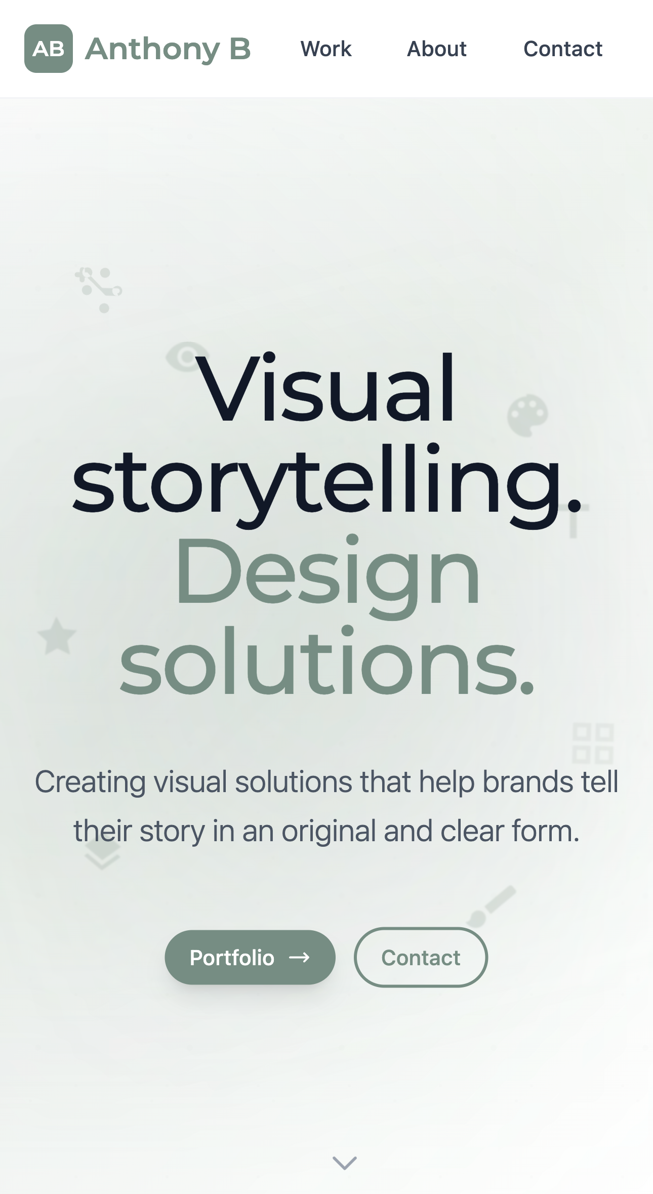 Anthony Brady portfolio mobile view with responsive design